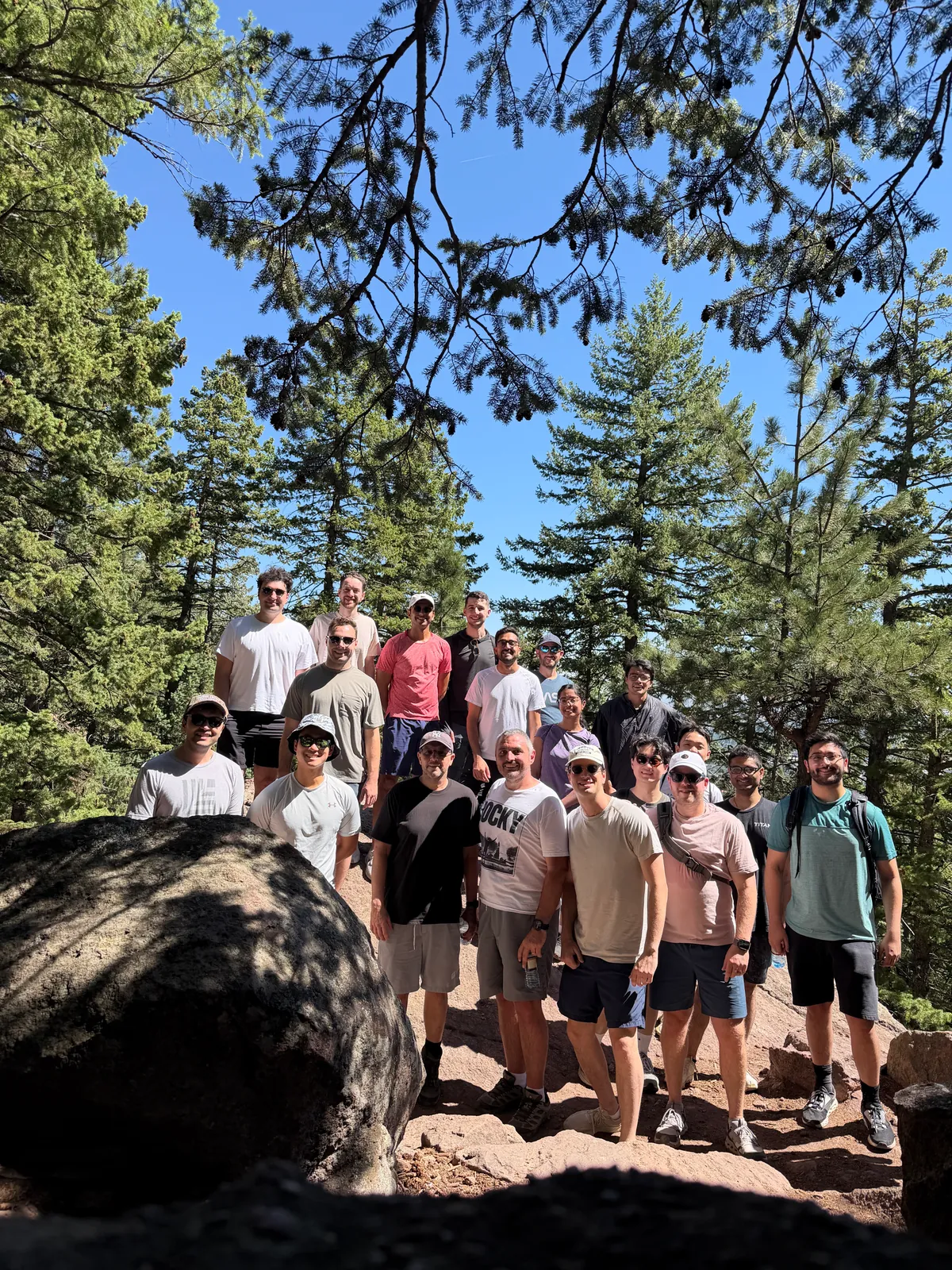 The full Titan team together on a mountain
